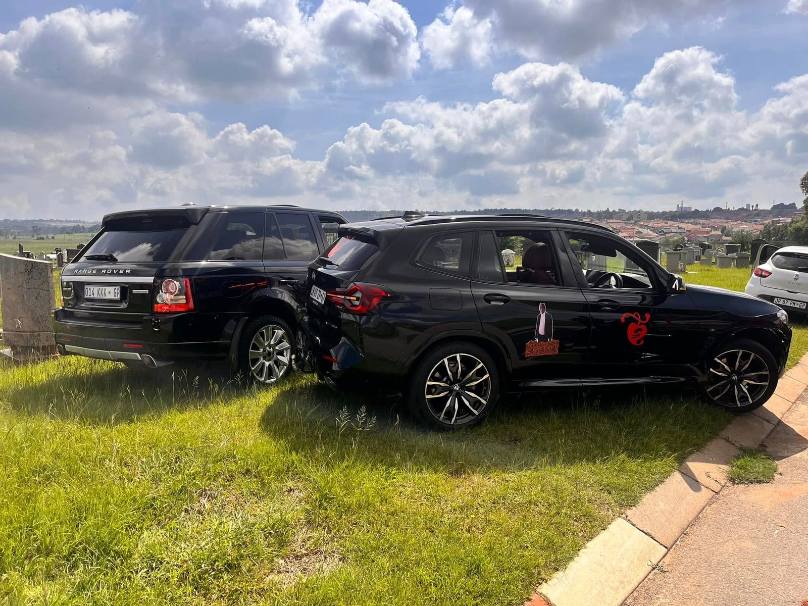 Soko vehicles at graveside